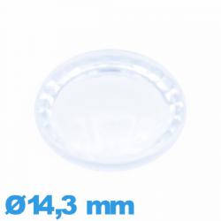 Verre Circulaire 14,3 mm en acrylique à facettes saphir montre