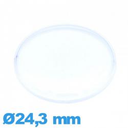 Verre 24,3 mm grand dôme de montre acrylique Circulaire