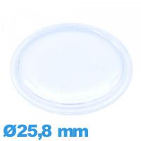 Verre Plastique à lèvres montre Circulaire 25,8 mm