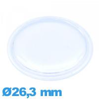 Verre pour montre acrylique 26,3 mm à lèvres Circulaire