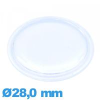 Verre en acrylique Circulaire de montre 28,0 mm à lèvres