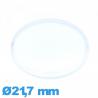 Verre 21,7 mm grand dôme Circulaire pour montre en Plastique