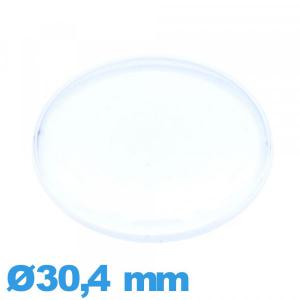 Verre de montre acrylique 30,4 mm grand dôme Circulaire