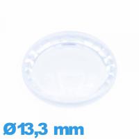 Verre montre Plastique 13,3 mm à facettes saphir Circulaire