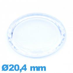 Verre 20,4 mm à facettes saphir de montre en acrylique Circulaire