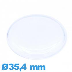 Verre 35,4 mm cambrure prononcée Circulaire montre en plexiglas