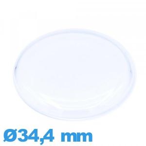 Verre Circulaire 34,4 mm pour montre acrylique cambrure prononcée