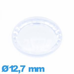 Verre de montre 12,7 mm Plastique Circulaire à facettes saphir