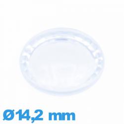 Verre à facettes saphir montre acrylique Circulaire 14,2 mm