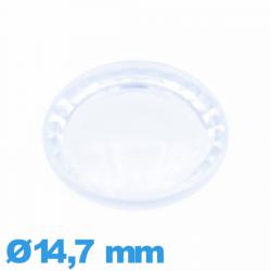 Verre à facettes saphir 14,7 mm montre Circulaire en Plastique