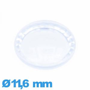 Verre montre plexiglas 11,6 mm à facettes saphir Circulaire