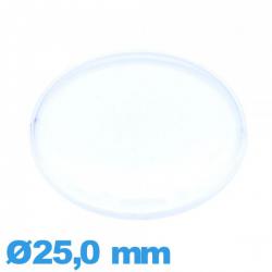 Verre en Plastique Circulaire pour montre 25,0 mm grand dôme