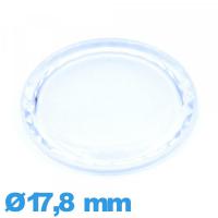 Verre montre en Plastique 17,8 mm à facettes saphir Circulaire