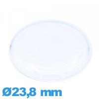 Verre 23,8 mm cambrure prononcée Circulaire montre plexiglas