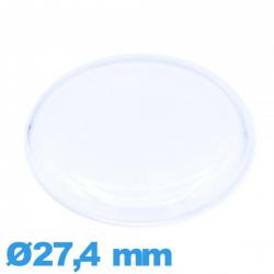 Verre 27,4 mm cambrure prononcée pour montre en acrylique Circulaire