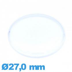 Verre en Plastique Circulaire pour montre 27,0 mm grand dôme