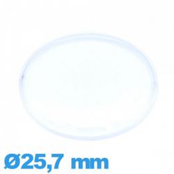 Verre Circulaire 25,7 mm en Plastique grand dôme montre