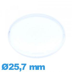 Verre Circulaire 25,7 mm en Plastique grand dôme montre