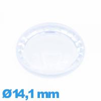 Verre à facettes saphir Circulaire Plastique 14,1 mm montre