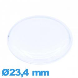 Verre montre 23,4 mm Plastique Circulaire cambrure prononcée