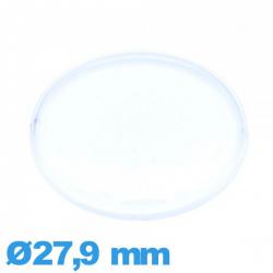 Verre en acrylique grand dôme montre Circulaire 27,9 mm