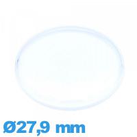 Verre en acrylique grand dôme montre Circulaire 27,9 mm