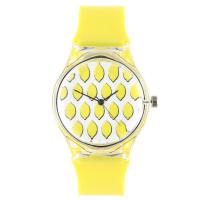Montre citron jaune bracelet plastique unisexe
