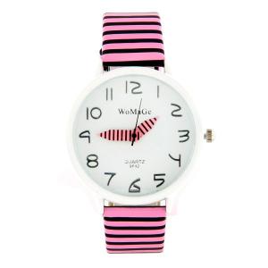 Montre Womage rayée rose et noir