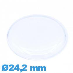 Verre 24,2 mm cambrure prononcée Circulaire pour montre en plexiglas