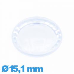 Verre Circulaire 15,1 mm Plastique à facettes saphir montre