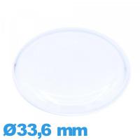 Verre pour montre en plexiglas 33,6 mm cambrure prononcée Circulaire