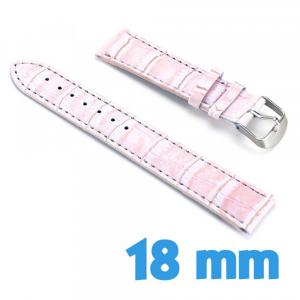 Bracelet de cuir pas cher rose 18 mm