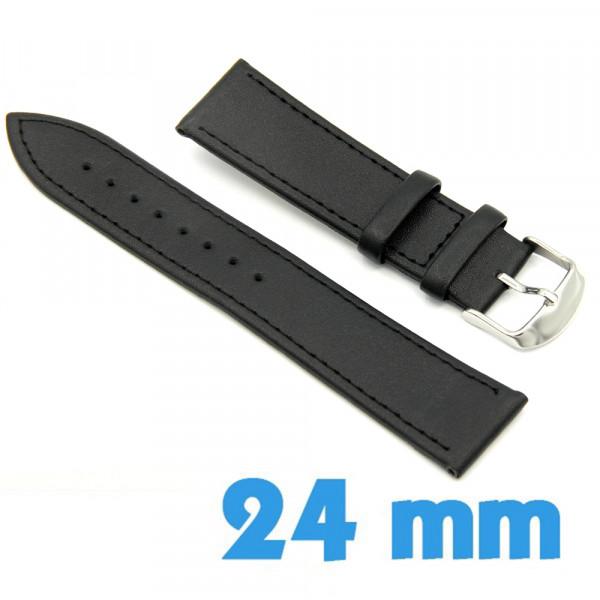 Bracelet De Montre En Cuir Noir 22mm + Outil De Pose - Neuf Avec étiquettes - Unisexe