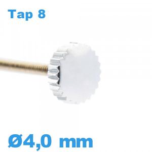 Couronne de Remontoir de Montre TAP 8 / 4,0 mm - argenté