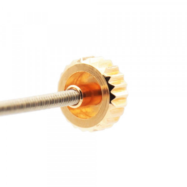 Couronne De Montre NOS – 40 Mm, Filetage 0,90, Plaqué Or Rose, Acier