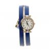 Montre femme bracelet long cuir bleu