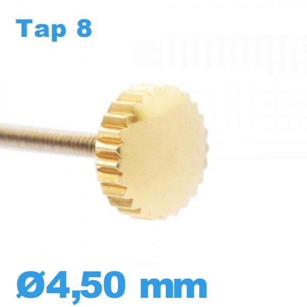 Couronne De Montre NOS – 40 Mm, Filetage 0,90, Plaqué Or Rose, Acier