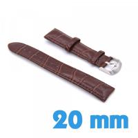 Bracelet montre cuir brun 20 mm