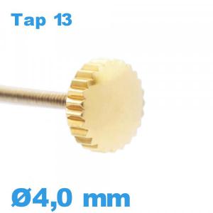 Couronne de Remontoir de Montre TAP 13 / 4,0 mm - Doré