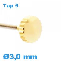 Couronne de montre TAP 6 / 3,0 mm - Doré