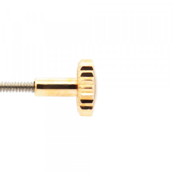 Couronne De Montre étanche Canon Long 55 - Filetage 0.90, Chromé Mat, Neuve (NOS)