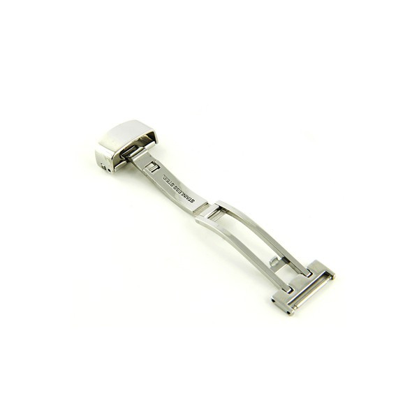 Boucle Montre Bracelet 16mm Triple Poussoirs Boucle Déployante Papillon Pour Bracelet - Largeur 16mm (côté Boucle) / 18mm (bracelet), Acier Inoxydable Broche Diamants - Foto 3