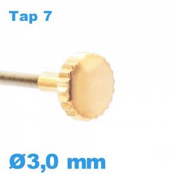 Couronne de Remontoir de Montre TAP 7 tube long / 3,0mm - Or rose