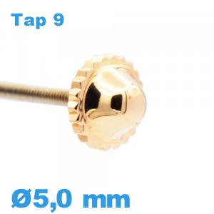 Couronne Remontoir Montre - or rose / 5,0 mm TAP 9 tube long