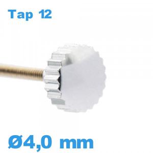 Couronne de montre tube long TAP 12 - argenté / 4,0mm