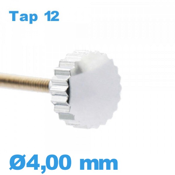 Couronne De Montre étanche Canon Long 55 Filetage 0,90 - Chromé Mat - Neuf Avec Défauts (NOS)