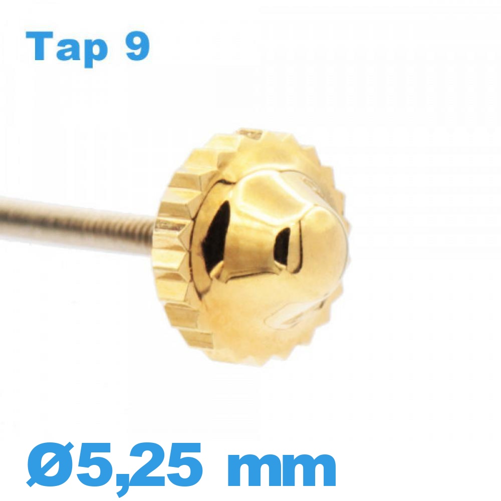 TISSOT Couronne avec barillet à ressort, plaquée or D : 5.5 mm, hauteur : 2.9 mm
