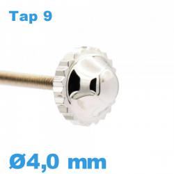 Couronne de Remontoir de Montre TAP 9 tube long / 4,0mm - argenté