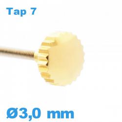 Couronne de montre TAP 7 tube long / 3,0mm - Doré