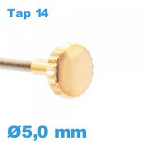 Couronne Montre TAP 14 tube long / 5,0 mm - Or rose